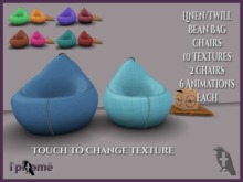 ~i~ Linen/Twill Bean Bag Chair Set (BOXED)