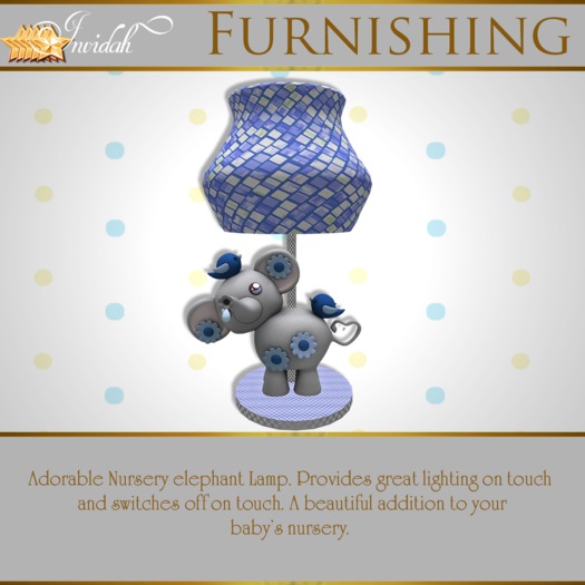 Invidah* Elephant Lamp BLUE