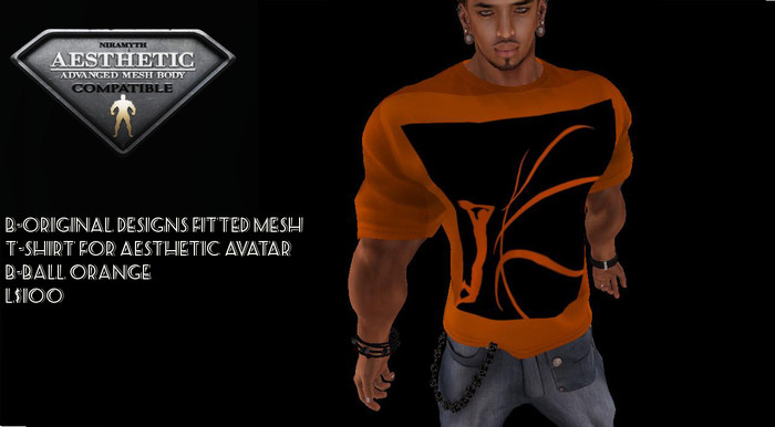 B-BALL ORANGE  T-Shirt - Fitted Mesh