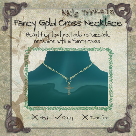Fancy Gold Cross Necklace