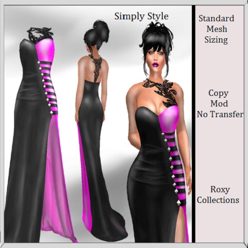 Roxy Purple  Strapless Prom Dress