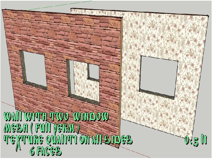 Wall With Two Window-A (UNPACK) (AL)