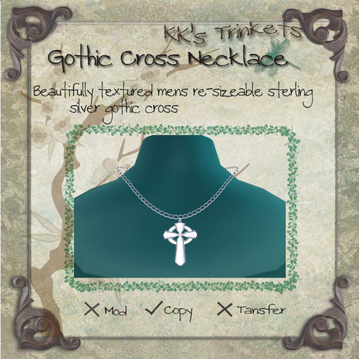 Mens Gothic Cross Necklace