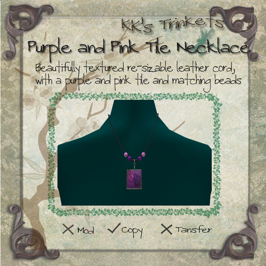 Purple and Pink Tile Necklace