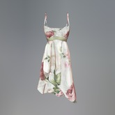 Green Cabbage Rose Mesh Dress