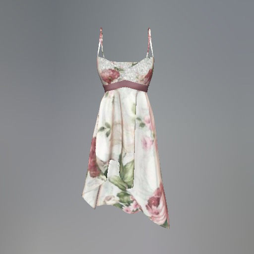 Pink Cabbage Rose Mesh Dress