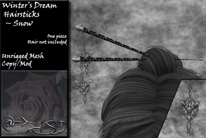 @->~ISD Winter's Dream Hairsticks ~ 