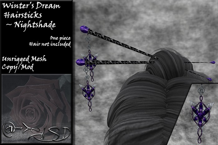@->~ISD Winter's Dream Hairsticks ~ 