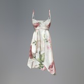 White Cabbage Rose Mesh Dress box