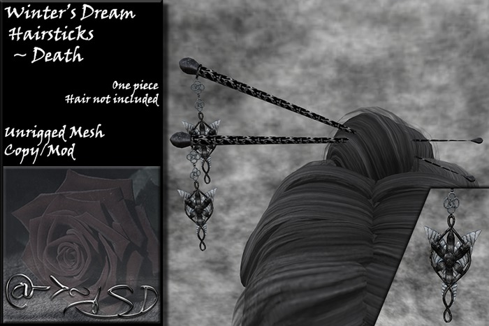 @->~ISD Winter's Dream Hairsticks ~ 