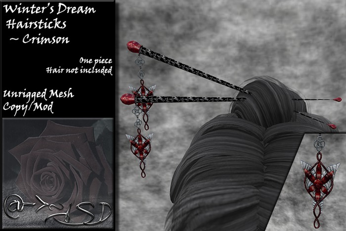 @->~ISD Winter's Dream Hairsticks ~ 