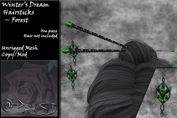 @->~ISD Winter's Dream Hairsticks ~ 