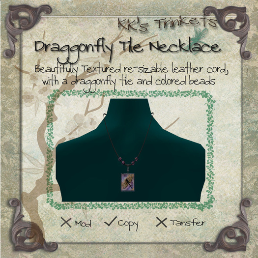 Draggonfly Tile Necklace