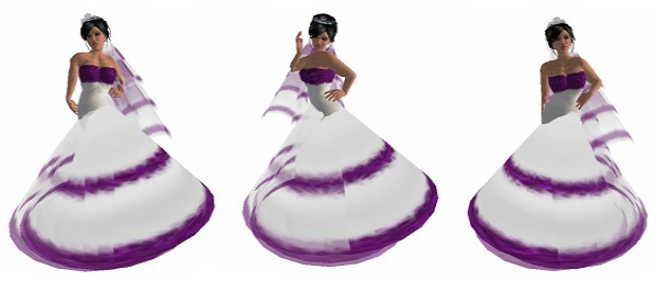 Purple Roses Wedding Gown