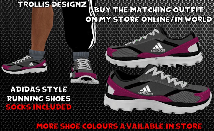 Trollis - "Brand" Trainers  W socks - Pink - Boxed