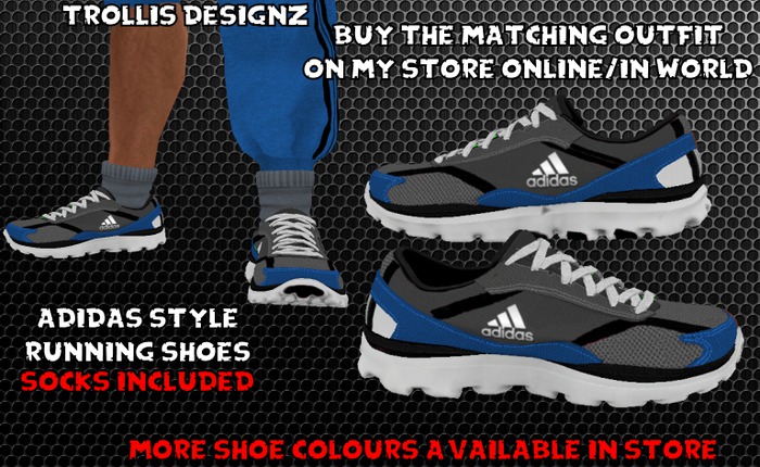 Trollis - "Brand" Trainers  W socks - Blue - Boxed