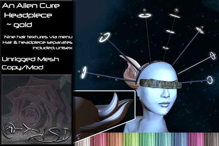 @->~ISD An Alien Cure Headpiece & Hair ~ 