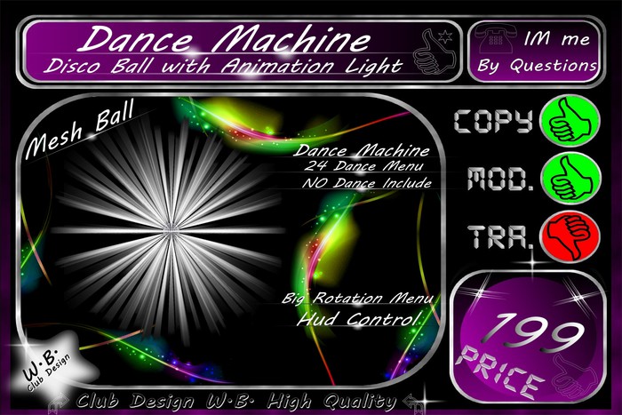 Dance Machine Disco Ball / Rotation Menu / NO DANCE INCLUDE