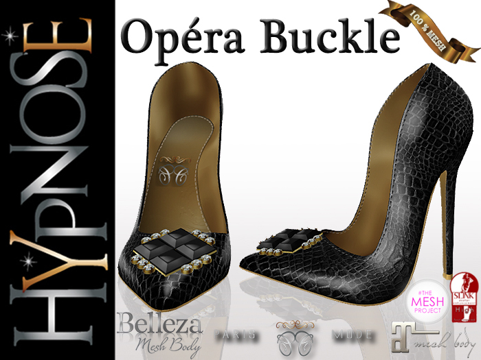 HYPNOSE - SHOES OPERA BLACK BUCKLE