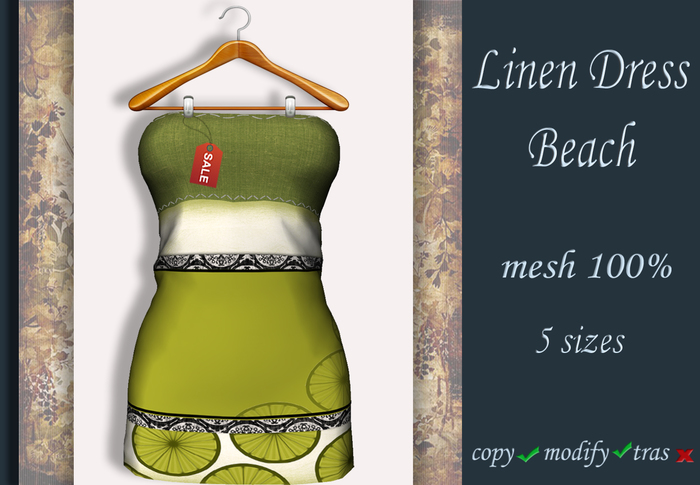 *Linen Dress Beach kiwi*