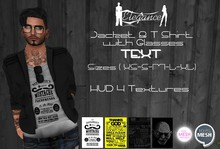 {Elegance} MATT Jacket w.Glasses TEXT (XS-S-M-L-XL)