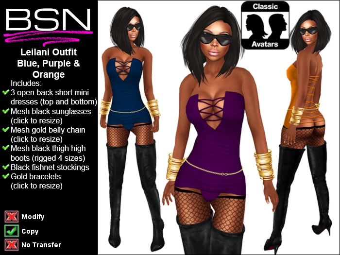BSN Leilani Outfit - Blue, Purple & Orange
