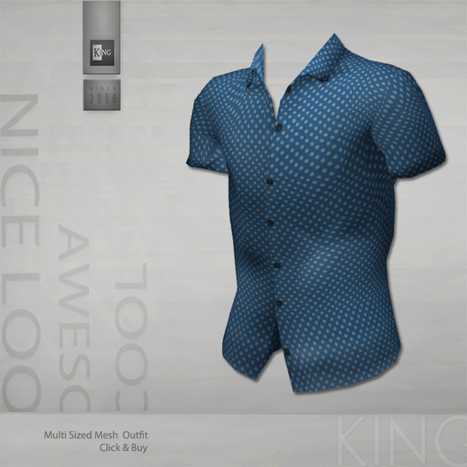 DEMO - King For Men Outfit : Blue S.Sleev Shirt