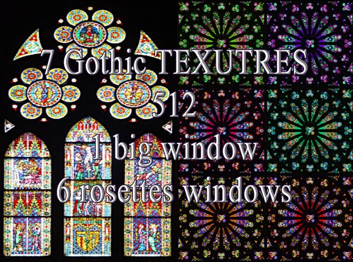 * GuTi 7 church glass window textures rosette gothic 512