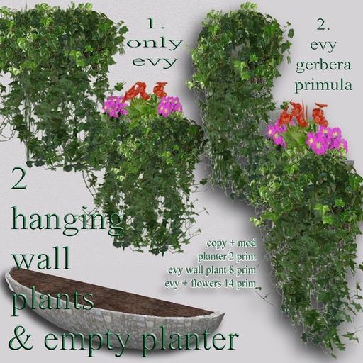 * GuTi hanging wall plant evy 2 versions + planter