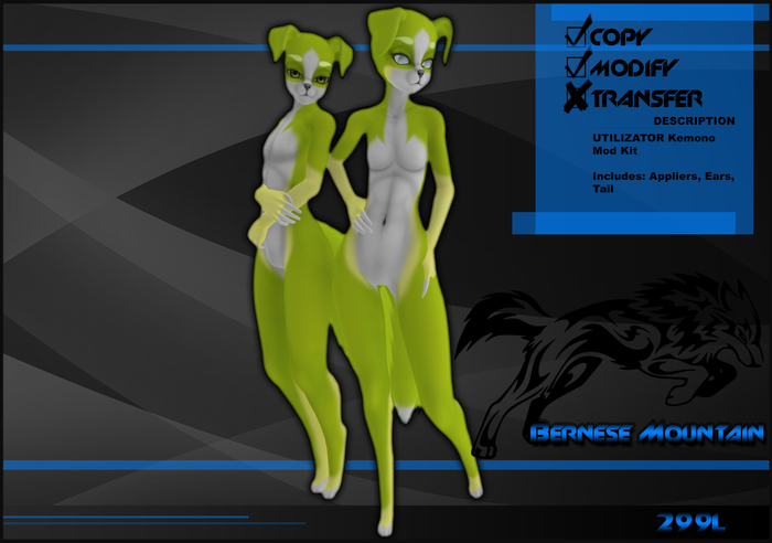 [Virtual Fuzz]  Kemono Bernese Mountain Dog Green
