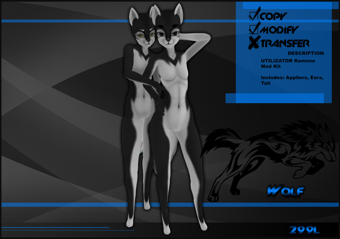 [Virtual Fuzz]  Kemono Wolf Black/White
