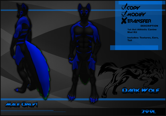 [Virtual Fuzz] Dark Wolf M Blue