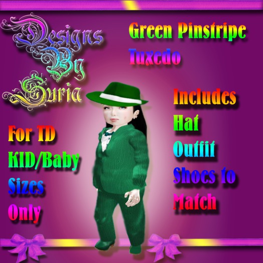 DBS Green PinStripe Tuxedo Outfit GIRLS(BOXED)