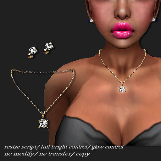 JEWELRY SET "BRILLIANT CUT DIAMOND-II" GOLD     -RYCA-