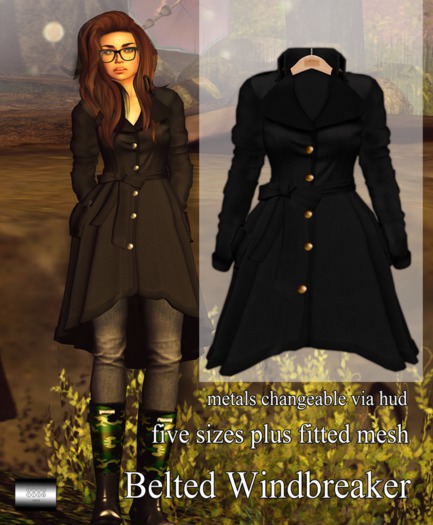 even.flow - Belted Windbreaker 'solid-black' (Wear to unpack)