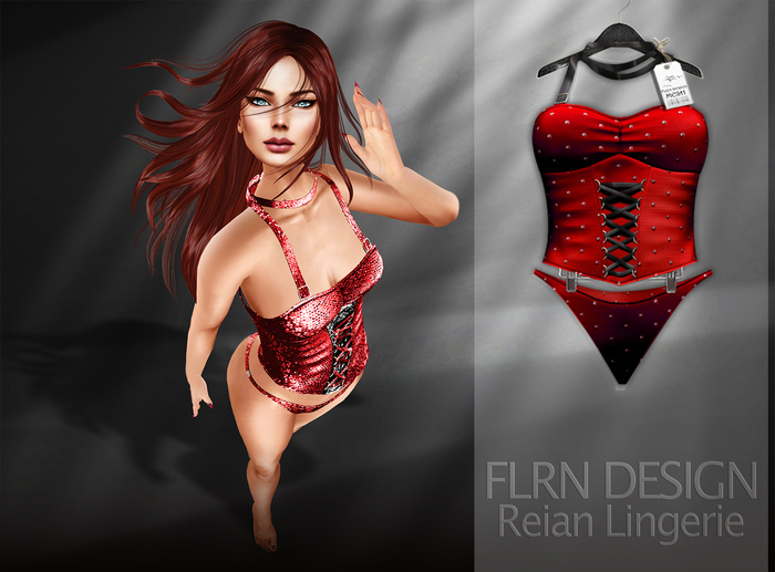 [FLRN] Reian Pearl Lingerie Corset Red
