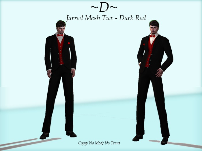 ~D~ Jarred Mesh Tux - Dark Red