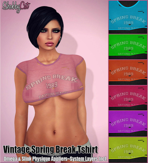 ~ShabbyCat Vintage Spring Break T Neons (purple)~