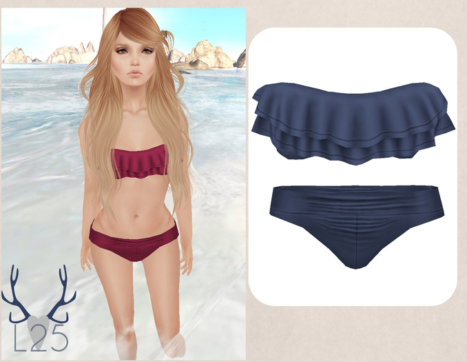 Ruffle Bikini (Navy)