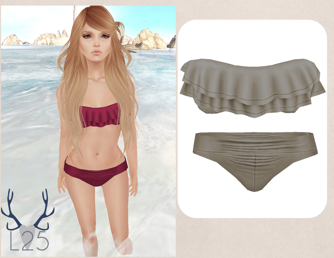 Ruffle Bikini (Cream)