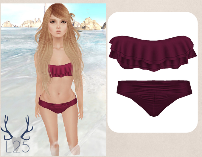 Ruffle Bikini (Navy)