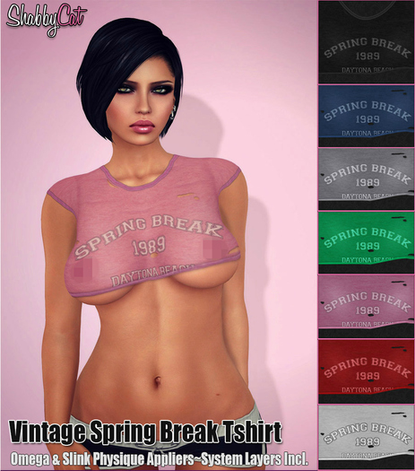 ~ShabbyCat Vintage Spring Break T Neons (purple)~