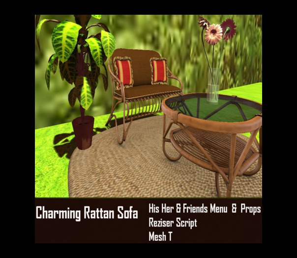 K&J Charmign Rattan Sofa Brown