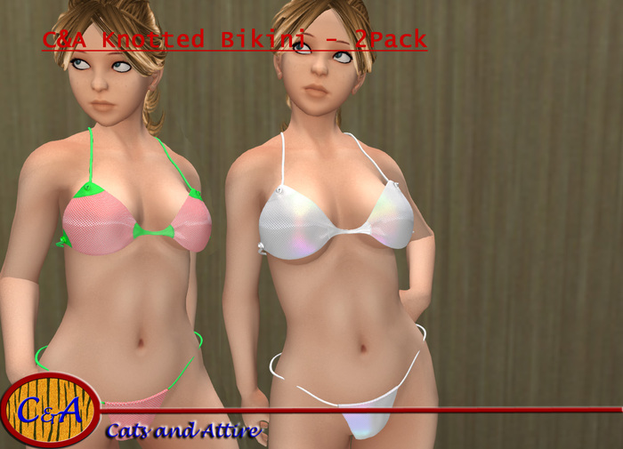C&A Knotted Bikini 2Pack - Red&White v1.0