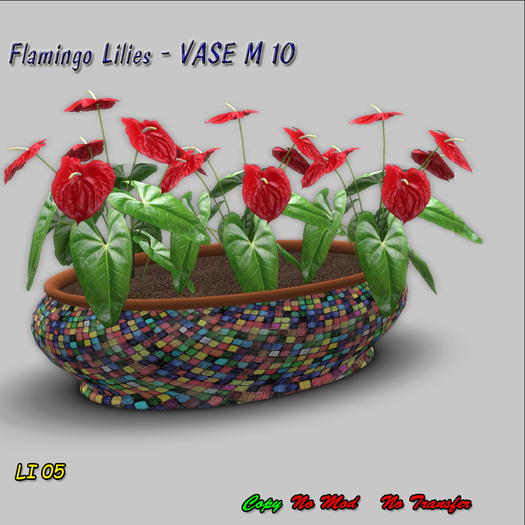 Flamingo Lilies  SMALL VASE M18 BOX