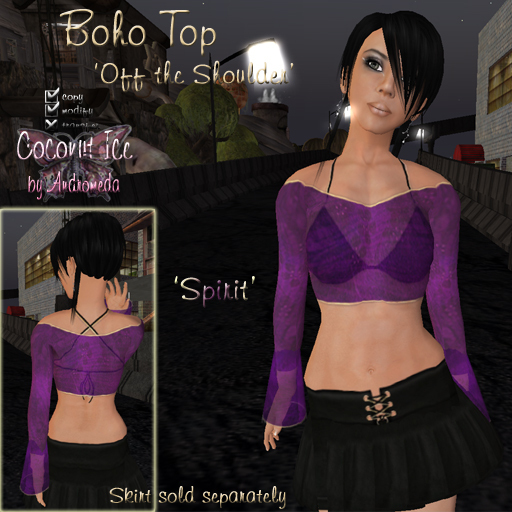 Coconut Ice ~ Boho 'Off the Shoulder' Top (Spirit)