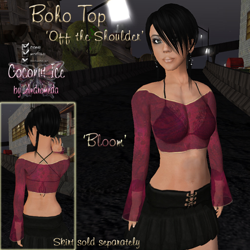 Coconut Ice ~ Boho 'Off the Shoulder' Top (Bloom)