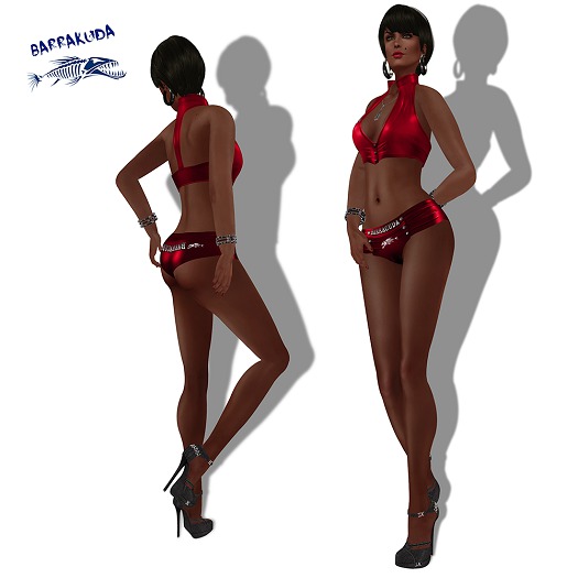 Top and Booty Short Set V1 Red PROMO