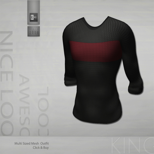 King For Men Outfit : Black Simple Sweater