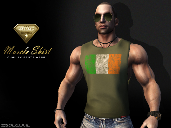 CA AESTHETIC MUSCLE SHIRT GENTS IRELAND OLIVE